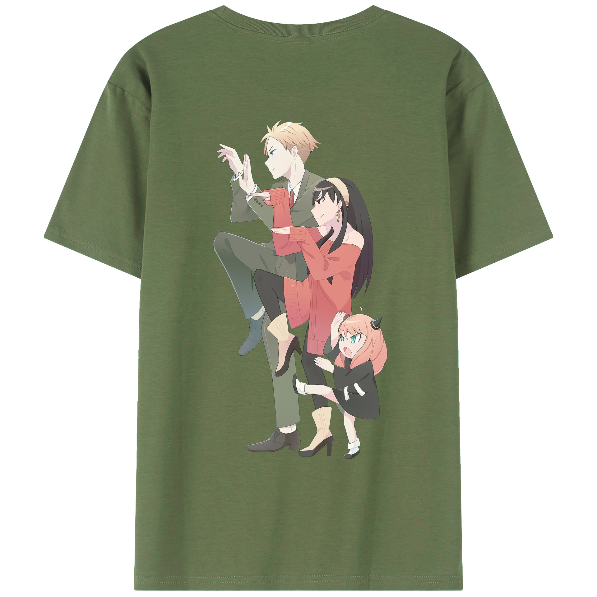 （画像用） SPY×FAMILY间谍家家酒 綿100％ メンズ半袖Tシャツ（バックプリント） 通気性